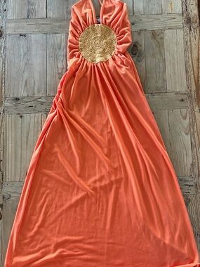 Vintage Brazilian Maxi Dress with Crochet Accent